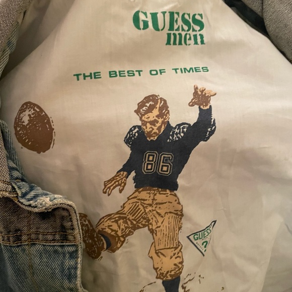 Vintage Guess Marciano Back To The Future Guess 2 Tone Denim Jean Jacket Medium - Picture 3 of 4